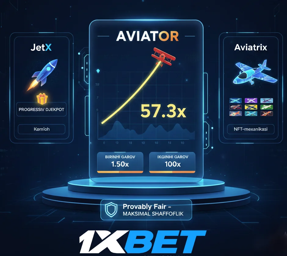 1xBet va boshqa o'yinlardagi Aviator